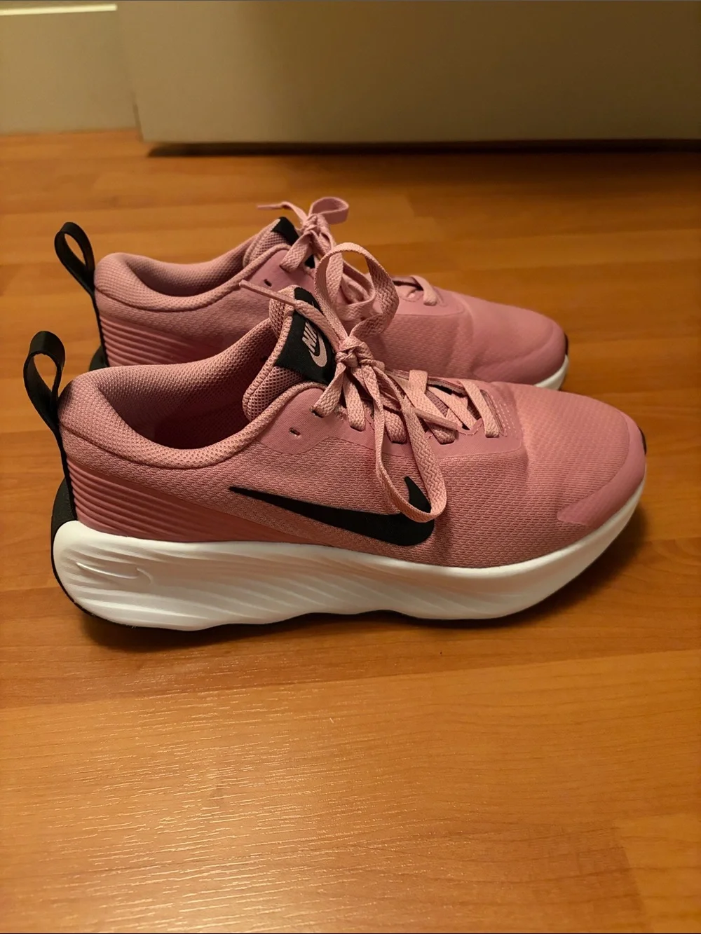 Nike Women's Rose Pink Running Shoes with Black Swoosh